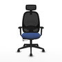 PIQUERAS Y CRESPO Silla de oficina Cilanco con mecanismo Sincro/Traslack, Azul marino y Negro