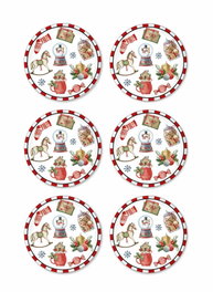 Hermia NEW028 Juego para Servir Tartas 6 Piezas Cerámica 19 cm
