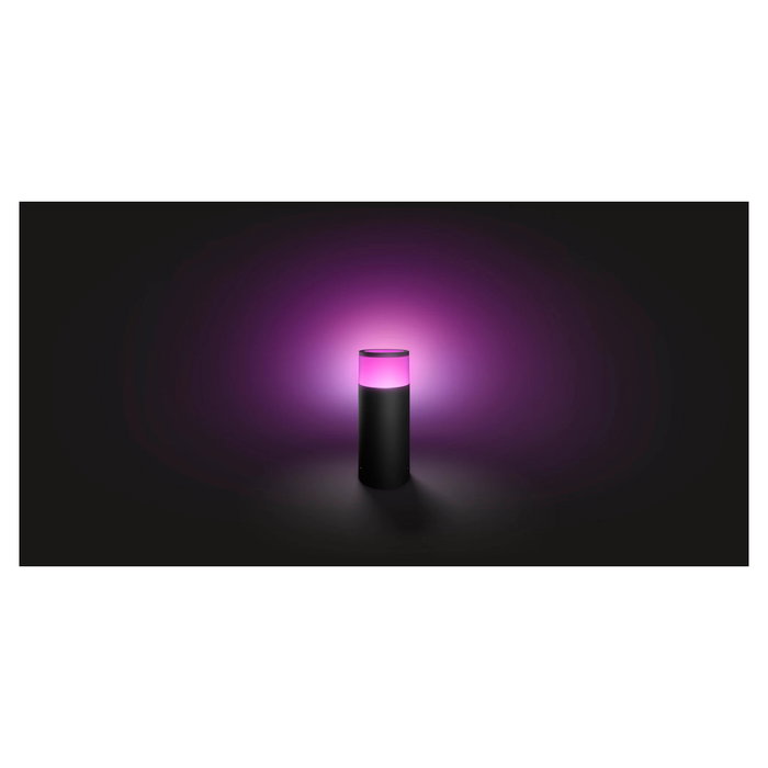 Philips Hue White and Color Ambiance Calla Pedestal Negro - Luz LED Inteligente Exterior RGB, Bluetooth/Zigbee, IP65, 600lm, Compatible Alexa, Google, HomeKit