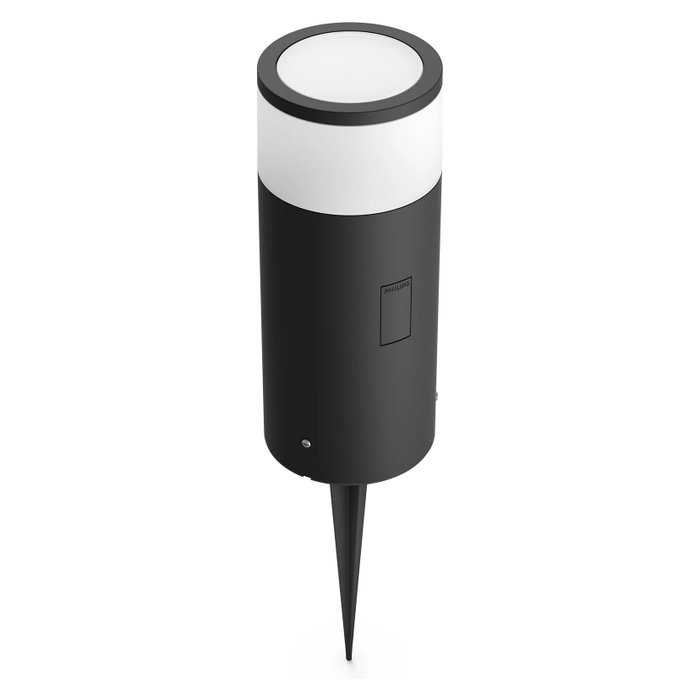Philips Hue White and Color Ambiance Calla Pedestal Negro - Luz LED Inteligente Exterior RGB, Bluetooth/Zigbee, IP65, 600lm, Compatible Alexa, Google, HomeKit