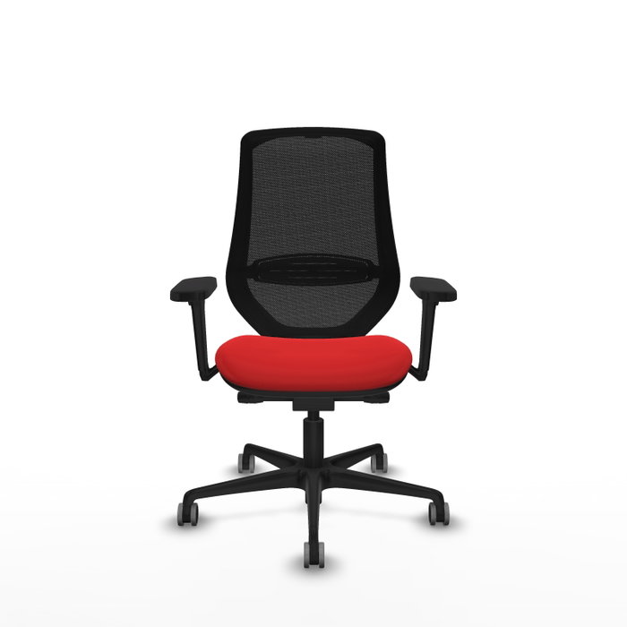 PIQUERAS Y CRESPO Silla de oficina Mardos Rojo y Negro con Brazos 3D