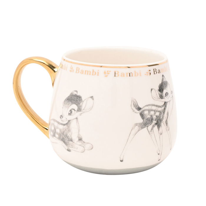 WIDDOP & CO Taza Bambi Disney Porcelana China Ilustraciones Elegantes Dorados