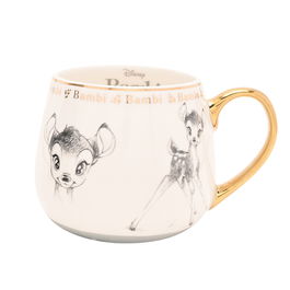 WIDDOP & CO Taza Bambi Disney Porcelana China Ilustraciones Elegantes Dorados