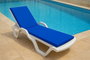 Atelier Del Sofa Cojín para Tumbona Azul 100x60x80 cm, poliéster 100% e IMPERTEX, Acolchado Espuma 4 cm, Resistente al Agua para Exterior