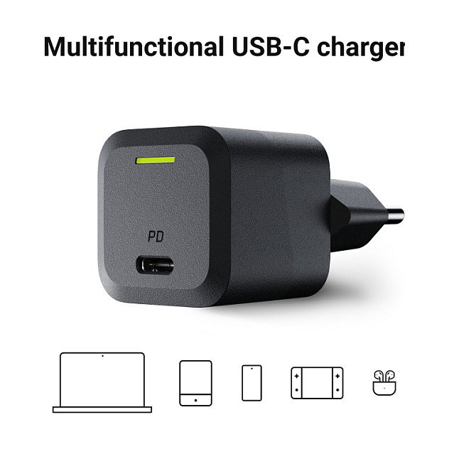 Green Cell Cargador de Red USB-C 33W GaN Negro Green Cell Cargador de Red USB-C 33W GaN Negro