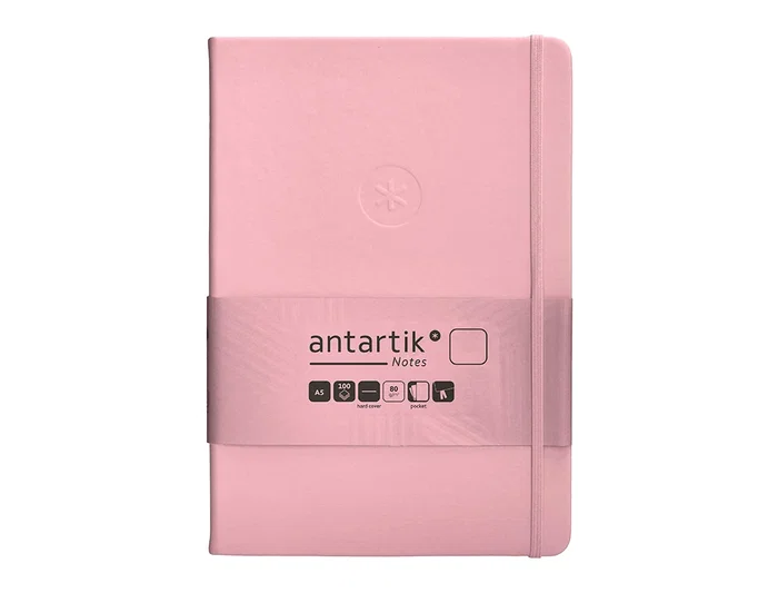 Antartik Cuaderno A5 Tapa Dura Hojas Lisas Rosa Pastel 100 Hojas 80 gr FSC