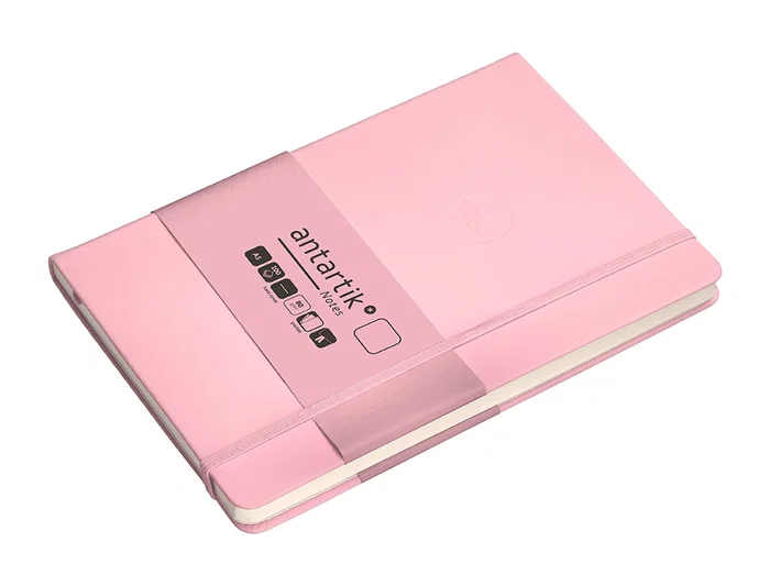 Antartik Cuaderno A5 Tapa Dura Hojas Lisas Rosa Pastel 100 Hojas 80 gr FSC
