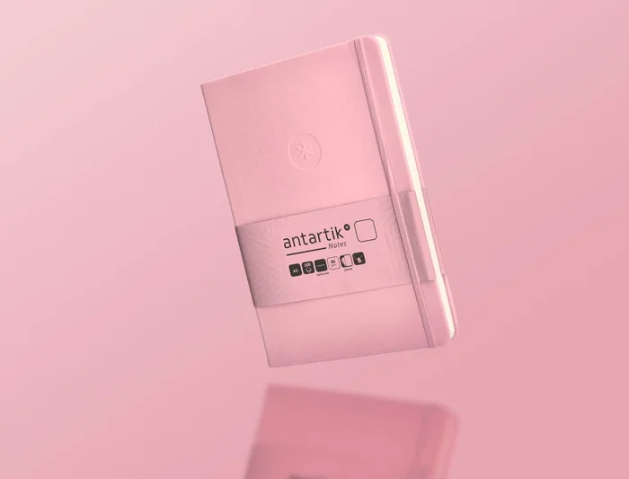 Antartik Cuaderno A5 Tapa Dura Hojas Lisas Rosa Pastel 100 Hojas 80 gr FSC