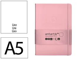 Antartik Cuaderno A5 Tapa Dura Hojas Lisas Rosa Pastel 100 Hojas 80 gr FSC
