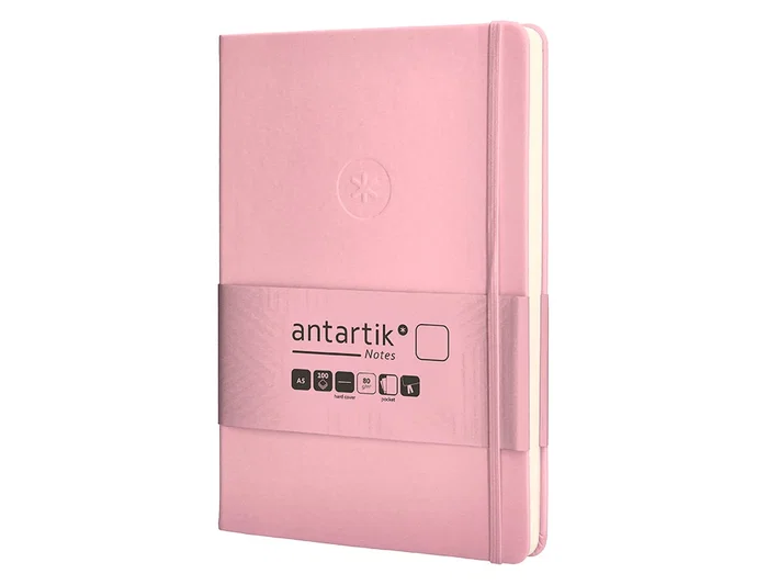 Antartik Cuaderno A5 Tapa Dura Hojas Lisas Rosa Pastel 100 Hojas 80 gr FSC