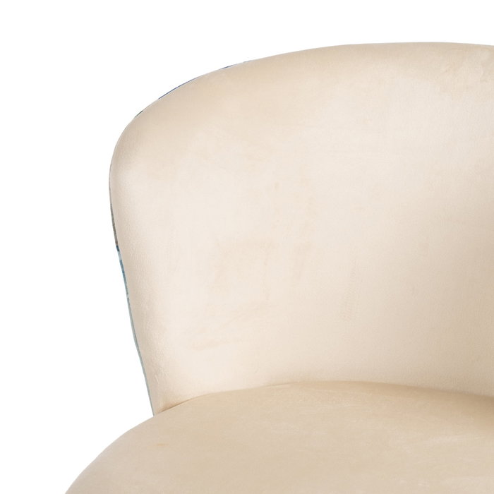 Silla Abstracto Verde-Beige Tejido-Metal 58 X 52 X 77 cm (Set de 2)