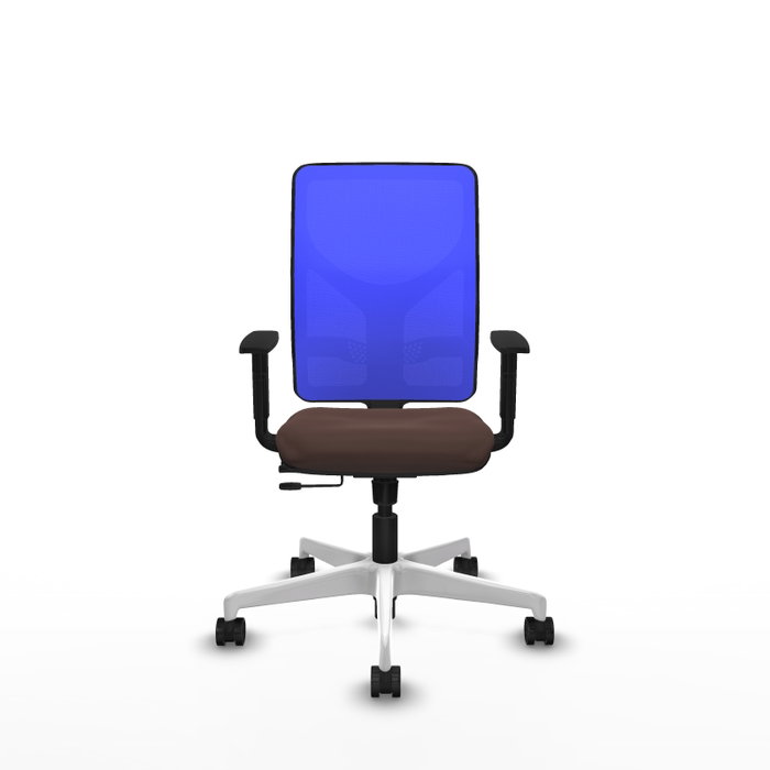 PIQUERAS Y CRESPO Silla de oficina Motilla con mecanismo Sincro/Traslack Marrón y Azul