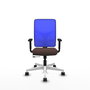 PIQUERAS Y CRESPO Silla de oficina Motilla con mecanismo Sincro/Traslack Marrón y Azul