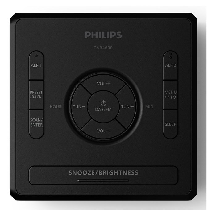 Philips TAR4600/10 Reloj Despertador Digital con Radio DAB/DAB+/FM Negro 12/24h