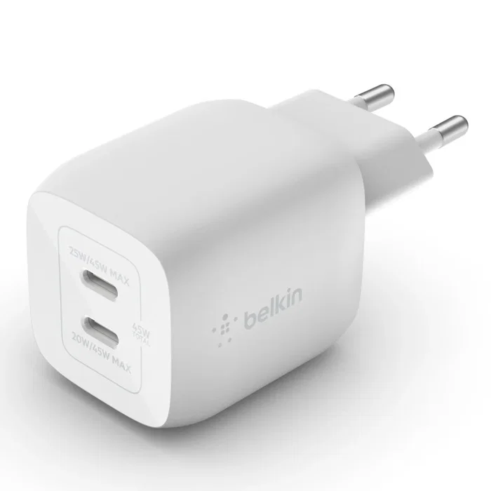 Belkin WCH011vfWH Boost Charge Pro 45W Doble USB-C GaN Blanco Belkin WCH011vfWH Boost Charge Pro 45W Doble USB-C GaN Blanco