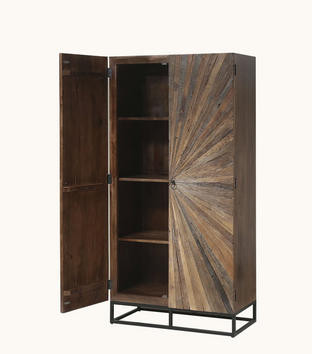 DKD Home Decor Railwood 2c24 Armario Natural 90 x 180 x 45 cm