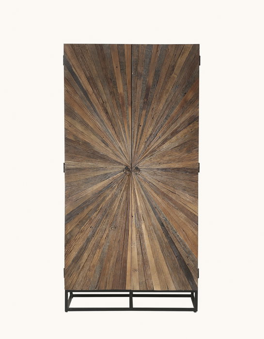 DKD Home Decor Railwood 2c24 Armario Natural 90 x 180 x 45 cm