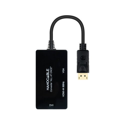 Nanocable Conversor DisplayPort a HDMI/DVI/VGA 20 cm Negro Nanocable Conversor DisplayPort a HDMI/DVI/VGA 20 cm Negro