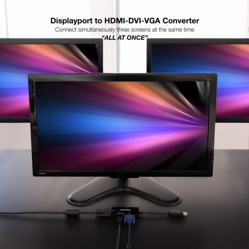 Nanocable Conversor DisplayPort a HDMI/DVI/VGA 20 cm Negro Nanocable Conversor DisplayPort a HDMI/DVI/VGA 20 cm Negro