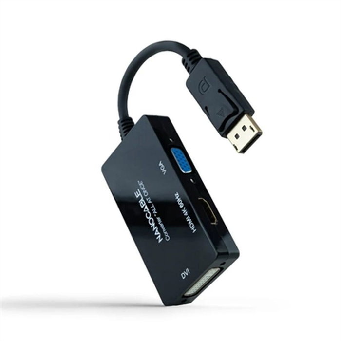 Nanocable Conversor DisplayPort a HDMI/DVI/VGA 20 cm Negro Nanocable Conversor DisplayPort a HDMI/DVI/VGA 20 cm Negro