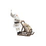 DKD Home Decor Figura de Trineo con Papá Noel Champán y Gris