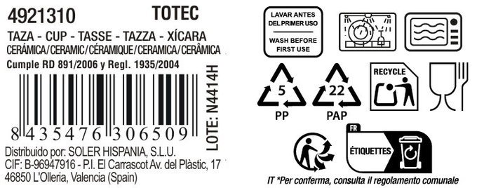 Inde Taza Cafe Expreso 100 cc ø6x6.3 cm (24 Unidades)