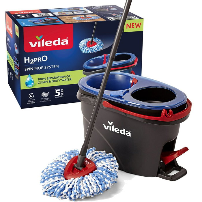 Vileda H2PrO Spin Mop System con sistema de doble depósito Vileda H2PrO Spin Mop System con sistema de doble depósito