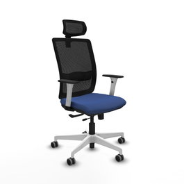 PIQUERAS Y CRESPO Silla de oficina Haches con mecanismo Sincro/Traslack, Azul marino y Negro