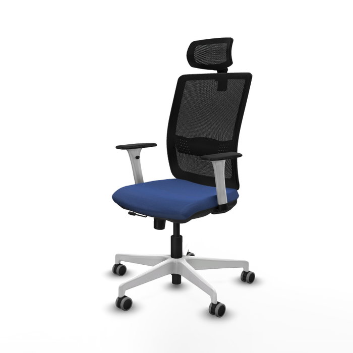 PIQUERAS Y CRESPO Silla de oficina Haches con mecanismo Sincro/Traslack, Azul marino y Negro