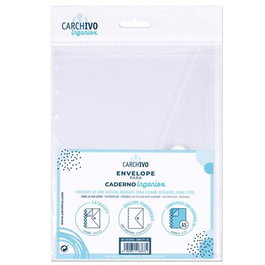 Carchivo Sobre Extraíble A5 Cierre Velcro Polipropileno Transparente para Cuadernos Ingeniox