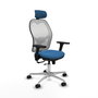 PIQUERAS Y CRESPO Silla de oficina Jorquera con mecanismo Sincro/Traslack Azul claro y Blanco