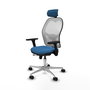 PIQUERAS Y CRESPO Silla de oficina Jorquera con mecanismo Sincro/Traslack Azul claro y Blanco