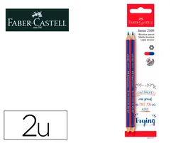 Faber Castell Lápices Bicolor Fino 2160-RB Hexagonal Rojo/Azul Blister 2 Unidades