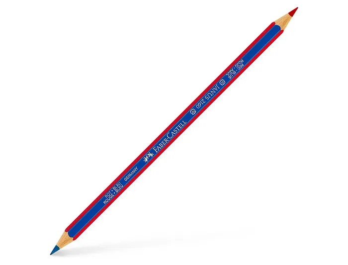Faber Castell Lápices Bicolor Fino 2160-RB Hexagonal Rojo/Azul Blister 2 Unidades