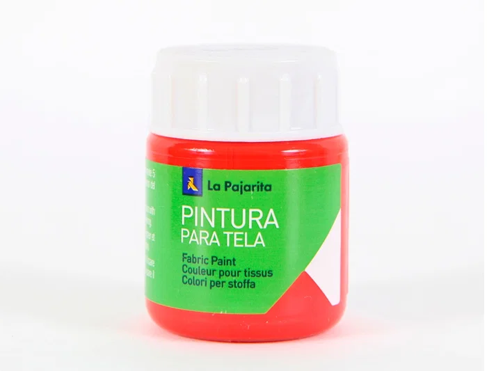 La pajarita Pintura para Tela Escarlata 25 ml Bote Pintura Textil Termofijante Adherencia Tejidos
