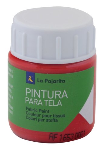 La Pajarita Pintura para Tela Escarlata Set de 6 botes de 25 ml