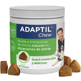 Adaptil Chew 30 Comprimidos Masticables para Perros, Calmante Natural, 30 Unidades