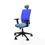 PIQUERAS Y CRESPO Silla de oficina Motilla Azul cielo y azul con mecanismo Sincro/Traslack