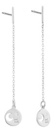 Secrecy Pendientes de cadena MOON en plata de ley 925 reciclada con diamante