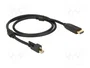 DeLOCK Cable Adaptador mini DisplayPort 1.2 a HDMI 4K Activo, 2 m, Negro