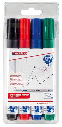 EDDING 660 Marcador de Pizarra Cónico Bolsa de 4 unidades EDDING 660 Marcador de Pizarra Cónico Bolsa de 4 unidades