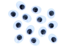 Innspiro Ojos Móviles Negros Autoadhesivos Ovalados 8x10mm (80 unidades)