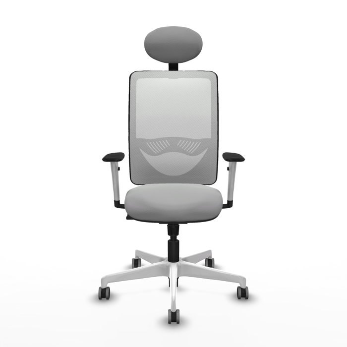 PIQUERAS Y CRESPO Silla de oficina Zulema con Mecanismo Sincro Gris claro y Blanco