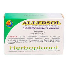 HERBOPLANET Allersol Blister 60Cap. Complemento alimenticio con Lactobacillus y Manganeso para tejido conectivo y protección celular