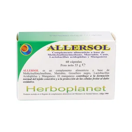 HERBOPLANET Allersol Blister 60 Cápsulas - Complemento Alimenticio con Lactobacillus, MSM, Marrubio y Grosellero Negro - Apoyo al Tejido Conectivo