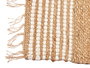 Giftdecor Alfombra Natural Yute Algodón Blanca Rayas Negras 90x60 cm (Set de 12)