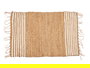 Giftdecor Alfombra Natural Yute Algodón Blanca Rayas Negras 90x60 cm (Set de 12)