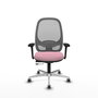 PIQUERAS Y CRESPO Silla de oficina Cilanco Rosa y Gris con Brazos 3D