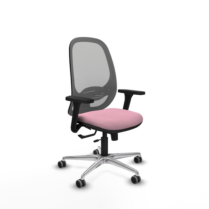 PIQUERAS Y CRESPO Silla de oficina Cilanco Rosa y Gris con Brazos 3D PIQUERAS Y CRESPO Silla de oficina Cilanco Rosa y Gris con Brazos 3D