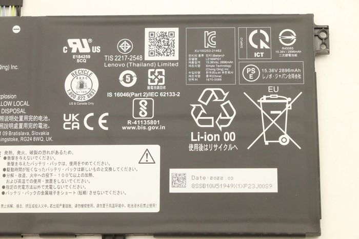 Lenovo Batería interna de iones de litio 46Wh, 4 celdas, para ThinkPad Lenovo Batería interna de iones de litio 46Wh, 4 celdas, para ThinkPad